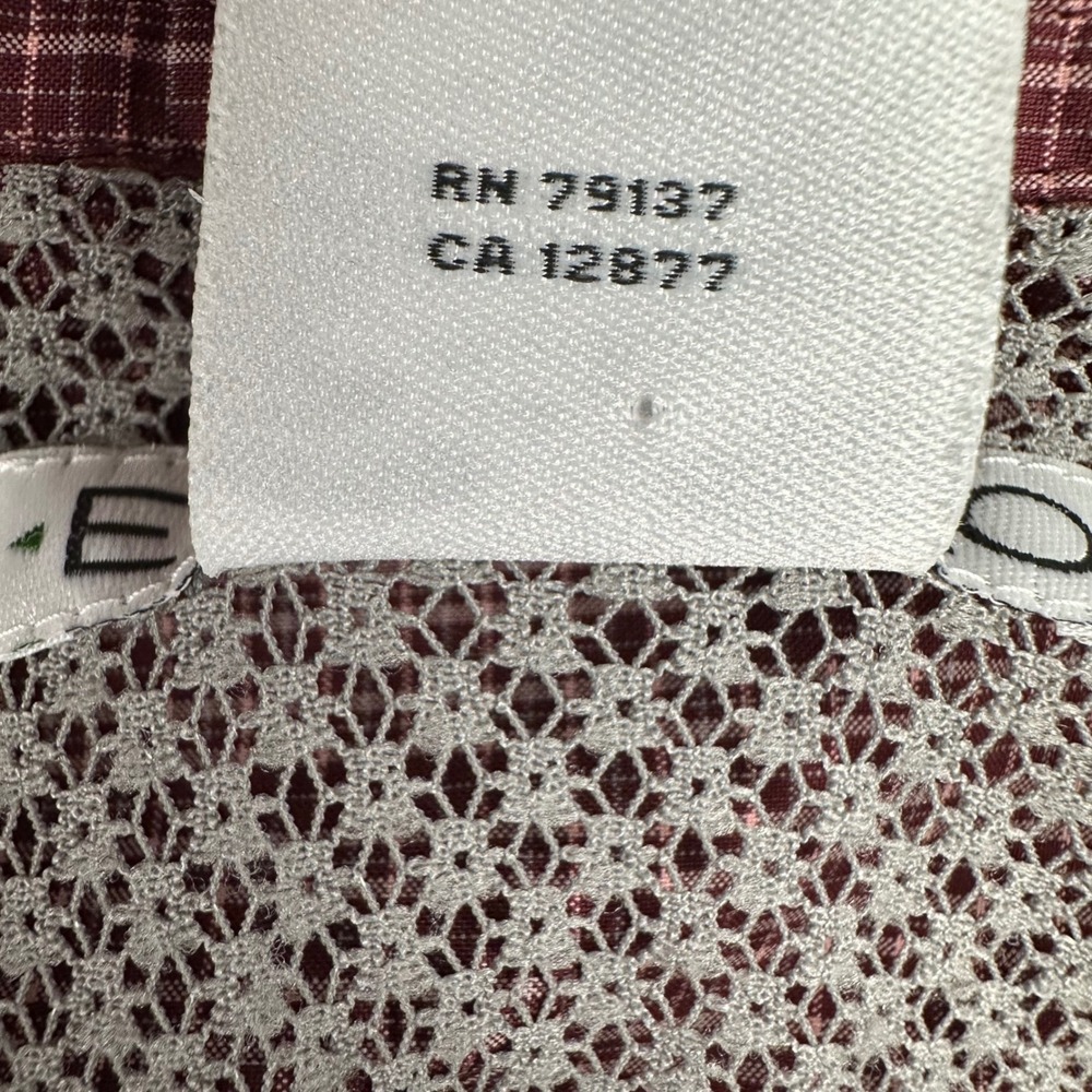 ExOfficio Shirt Womens L Maroon Plaid Button Down Hiking Shirt Roll Tab Sleeve - Picture 6 of 12